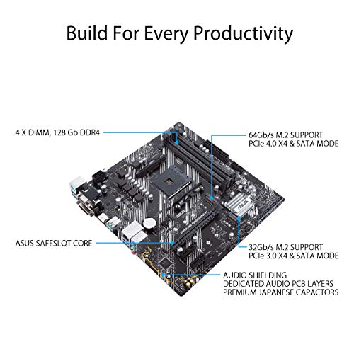 ASUS PRIME B550M-K - Motherboard - micro ATX - Socket AM4 - AMD B550 - USB 3.2 Gen 1, USB 3.2 Gen 2 - Gigabit LAN - onboard graphics (CPU required) - HD Audio (8-channel)