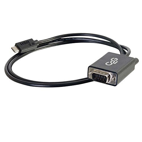 C2G USB 2.0 USB C to DB9 Serial RS232 Adapter Cable Black - USB / serial cable - DB-9 (M) to USB-C (M) - reversible C connector - black