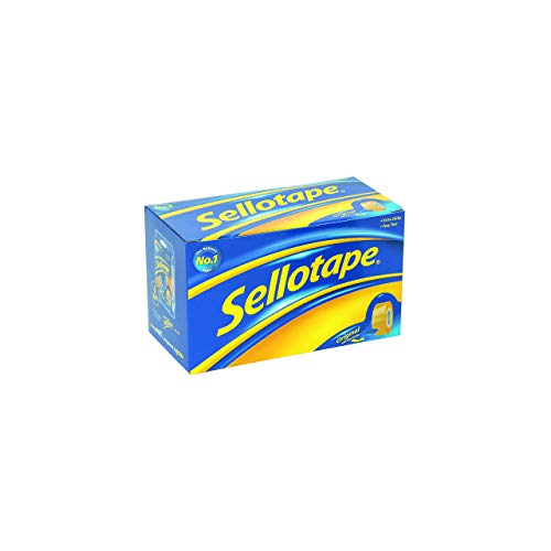 Sellotape 1443254 Original Golden Tape Roll Non-Static Easy-Tear Small 24mmx33m [Pack 6]