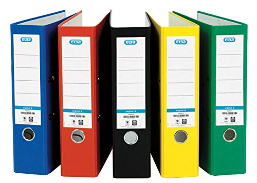 Best Value Elba A4 Lever Arch File, Coloured Paper On Board, 80 mm Spine, Assorted, Pack of 10