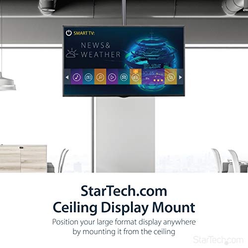 StarTech.com Ceiling TV Mount - 1.8' to 3' Short Pole - Full Motion - Supports Displays 32 to 75" - For VESA Mount Compatible TVs (FPCEILPTBSP)