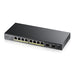 Best Value Zyxel 10-Port Gigabit Unmanged PoE+ Switch [8-Ports with 130 watt Budget] - Fanless Design [GS1100-10HP-GB0101F]