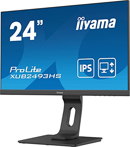 iiyama ProLite XUB2493HS-B4 - LED monitor - 24" (23.8" viewable) - 1920 x 1080 Full HD (1080p) @ 75 Hz - IPS - 250 cd/m² - 1000:1 - 4 ms - HDMI, VGA, DisplayPort - speakers - matte black