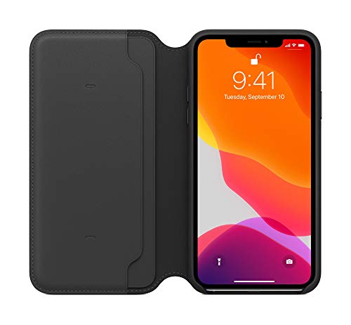 Apple Folio - Flip cover for mobile phone - leather - black - for iPhone 11 Pro Max