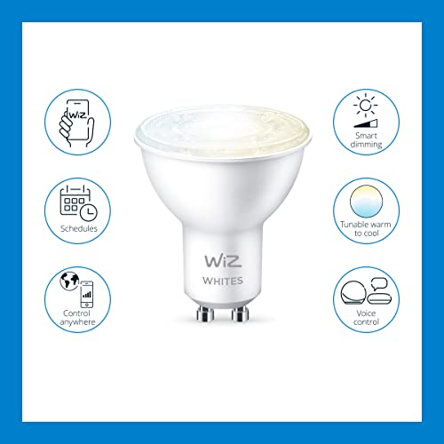 WiZ Whites - LED light bulb with reflector - shape: PAR16 - GU10 - 4.9 W (equivalent 50 W) - class A+ - warm white to daylight - 2700-6500 K