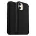 OtterBox Strada Series Folio - Flip cover for mobile phone - leather, polycarbonate, metal latch - shadow black - slim design - for Apple iPhone 12 mini