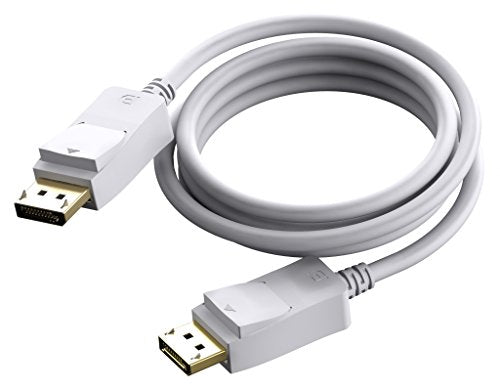 VISION Professional installation-grade DisplayPort cable - LIFETIME WARRANTY - version 1.2 4K - gold connectors - supports 1 mbps bidirectional aux channel and hotplug - DP (M) to DP (M) - outer diameter 7.3 mm - 28 AWG - 2 m - white