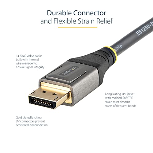 StarTech 2m Certified 8K 60Hz HDR10 DisplayPort 1.4 Cable