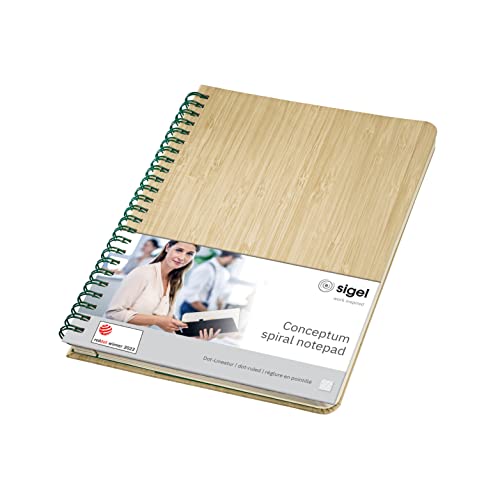 Sigel CONCEPTUM Nature 176x214x18mm Spiral Soft Cover Notebook Dot-Ruled 194 Pages Made From Bamboo CO672