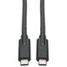 Tripp Lite USB Type C to USB C Cable USB 3.1 5A Rating 100W 5 Gbps Thunderbolt 3 Compatible M/M 6ft - USB cable - 24 pin USB-C (M) to 24 pin USB-C (M) - USB 3.1 Gen 1 / Thunderbolt 3 - 1.8 m - black