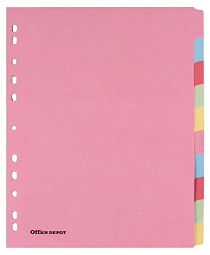 Best Value punched Manilla Dividers A4 Extra Wide 10 Part Multi Colour