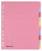 Best Value punched Manilla Dividers A4 Extra Wide 10 Part Multi Colour