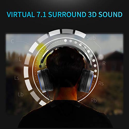 Rapoo VH530 Virtual 7.1 Channel Wired Gaming Headset Noise Isolation Function Noise Cancelling Microphone Blue and RGB LED Backlight