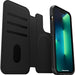 OtterBox - Flip cover for mobile phone - with MagSafe - synthetic leather, magnet - shadow black - for Apple iPhone 13, 13 Pro