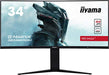 iiyama G-MASTER Red Eagle - LED monitor - curved - 34" (34" viewable) - 3440 x 1440 UWQHD @ 144 Hz - VA - 400 cd/m - 3000:1 - DisplayHDR 400 - 1 ms - 2xHDMI, 2xDisplayPort - speakers - matte black