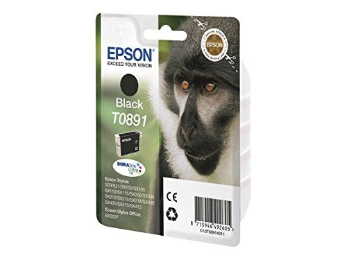 Epson T0891 - 5.8 ml - black - original - blister - ink cartridge - for Stylus S21, SX110, SX115, SX210, SX215, SX218, SX400, SX410, SX415, Stylus Office BX300