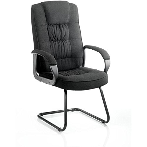 Moore Cantilever Visitor Chair Black Fabric With Arms KC0149