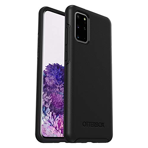 OtterBox Symmetry Series Black Phone Case for Samsung Galaxy S20 Plus 5G Clear Scratch Resistant Drop Proof Slim Design Raised Beveled Edge