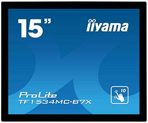 iiyama ProLite TF1534MC-B7X - LED monitor - 15" - open frame - touchscreen - 1024 x 768 - TN - 370 cd/m - 700:1 - 8 ms - HDMI, VGA, DisplayPort - black