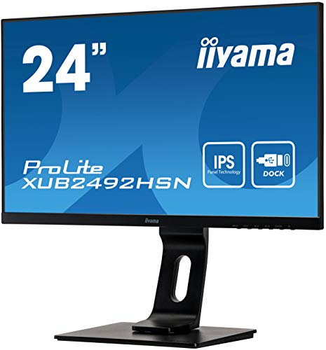 iiyama ProLite XUB2492HSN-B1 - LED monitor - 24" (23.8" viewable) - 1920 x 1080 Full HD (1080p) @ 75 Hz - IPS - 250 cd/m - 1000:1 - 4 ms - HDMI, DisplayPort, USB-C - speakers - black