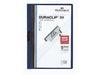 Best Value Durable Duraclip Folder PVC Clear Front 3 mm Spine for 1-30 Sheets A4 - Dark Blue Ref 2200/28, Pack of 25