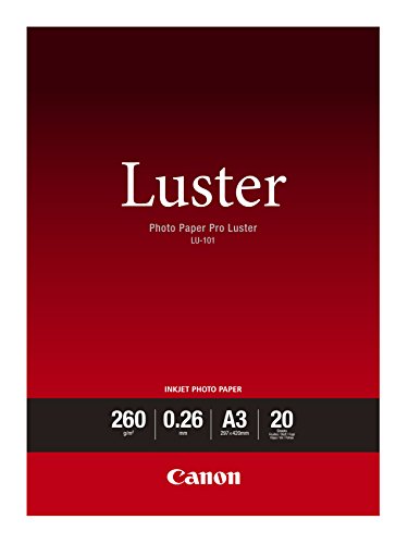 Canon Photo Paper Pro Luster LU-101 - Luster - 260 micron - A3 (297 x 420 mm) - 260 g/m - 20 sheet(s) photo paper - for PIXMA PRO-1, PRO-10, PRO-100