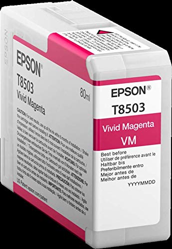 Epson T8503 - 80 ml - vivid magenta - original - ink cartridge - for SureColor P800, P800 Designer Edition, SC-P800