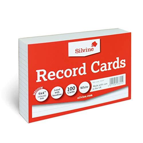 Valuex Record Cards 152 X 102Mm 170G/M2 Feint Ruled Landscape White (Pack 100)