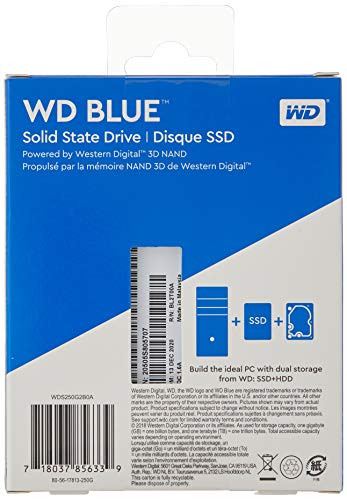 WD Blue 3D NAND SATA SSD WDS250G2B0A - Solid state drive - 250 GB - internal - 2.5" - SATA 6Gb/s