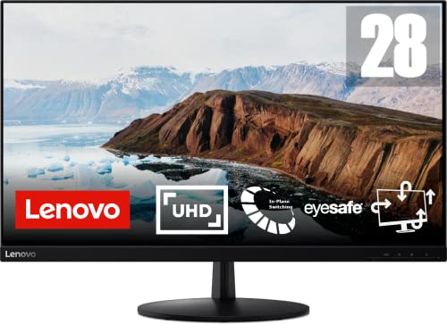 Lenovo L28u-35 - LED monitor - 28" - 3840 x 2160 4K @ 60 Hz - IPS - 300 cd/m² - 1000:1 - 4 ms - 2xHDMI, DisplayPort - speakers - raven black