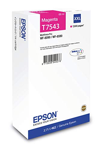 Epson T7543 - 69 ml - XXL size - magenta - original - ink cartridge - for WorkForce Pro WF-8090, WF-8090 D3TWC, WF-8090DW, WF-8590, WF-8590 D3TWFC, WF-8590DWF