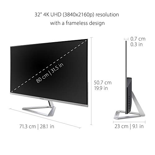 Viewsonic VX3276-4K-mhd - LED monitor - 32" (31.5" viewable) - 3840 x 2160 4K UHD (2160p) - VA - 300 cd/m? - 2500:1 - HDR10 - 4 ms - 2xHDMI, DisplayPort, Mini DisplayPort - speakers