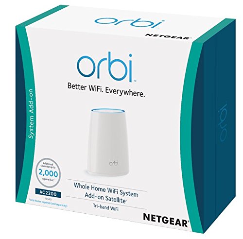 NETGEAR Orbi Satellite (RBS40) - Wi-Fi range extender - GigE - Wi-Fi 5 - 2.4 GHz, 5 GHz - desktop