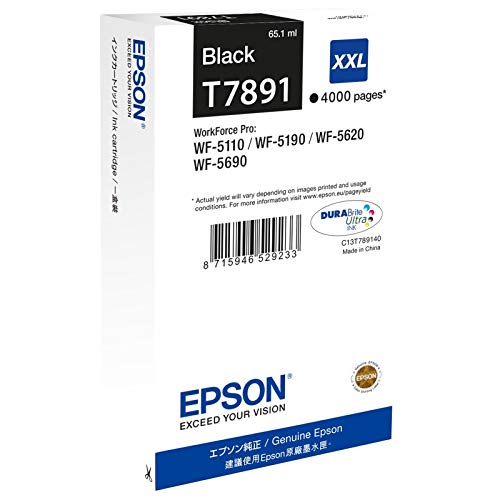 Epson T7891 - 65.1 ml - XXL size - black - original - print cartridge - for WorkForce Pro WF-5110DW, WF-5190DW, WF-5190DW BAM, WF-5620DWF, WF-5690DWF, WF-5690DWF BAM