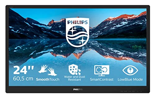 Philips B Line 242B9TN - LED monitor - 24" (23.8" viewable) - touchscreen - 1920 x 1080 Full HD (1080p) @ 60 Hz - IPS - 250 cd/m? - 1000:1 - 5 ms - HDMI, DVI-D, VGA, DisplayPort - speakers - black texture