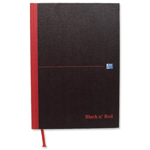 Best Value Oxford Black n Red Book Casebound 90gsm Plain 192 Pages A4 Ref H64068 [Pack of 5]