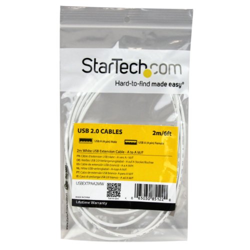 StarTech 2m White USB 2.0 Extension Cable