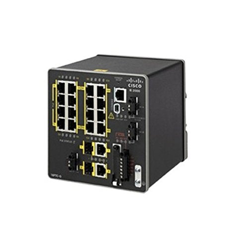 Cisco Industrial Ethernet 2000 Series - Switch - Managed - 16 x 10/100 (PoE+) + 2 x combo Gigabit SFP - DIN rail mountable - PoE+