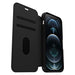 OtterBox Strada Series Folio - Flip cover for mobile phone - leather, polycarbonate, metal latch - shadow black - slim design