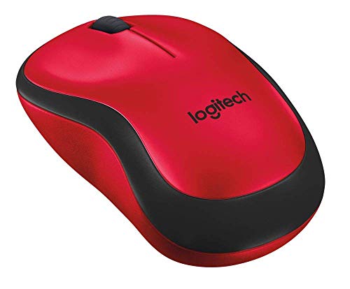 Logitech M220 Silent - Mouse - optical - 3 buttons - wireless - 2.4 GHz - USB wireless receiver - red