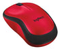 Logitech M220 Silent - Mouse - optical - 3 buttons - wireless - 2.4 GHz - USB wireless receiver - red