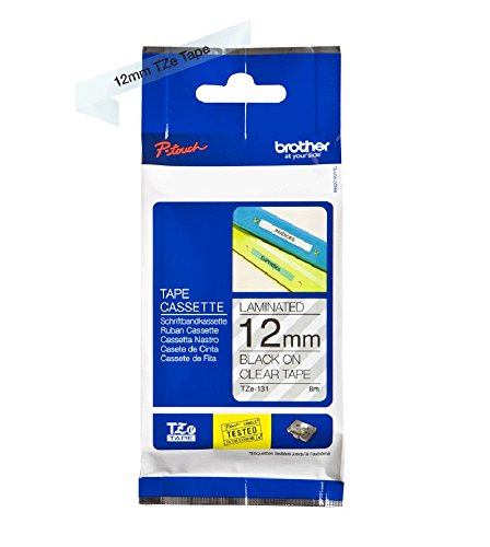 Brother TZe-131 - Standard adhesive - black on clear - Roll (1.2 cm x 8 m) 1 roll(s) laminated tape - for Brother PT-D210, D600, H110, P-Touch PT-1005, 1880, E800, H110, P-Touch Cube Plus PT-P710