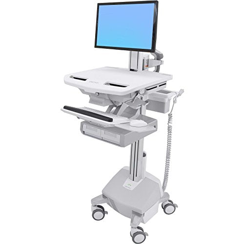 Ergotron StyleView Cart with LCD Pivot, LiFe Powered, 2 Drawers - Cart - for LCD display / PC equipment (open architecture) - lockable - aluminium, zinc-plated steel, high-grade plastic - screen size: up to 22" - 40 Ah - lithium