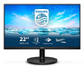 Philips V-line 222V8LA - LED monitor - 22" (21.5" viewable) - 1920 x 1080 Full HD (1080p) @ 75 Hz - VA - 250 cd/m? - 3000:1 - 4 ms - HDMI, VGA, DisplayPort - speakers - textured black