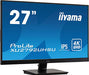 iiyama ProLite XU2792UHSU-B1 - LED monitor - 27" (27" viewable) - 3840 x 2160 4K @ 60 Hz - IPS - 300 cd/m - 1000:1 - 4 ms - HDMI, DVI, DisplayPort - speakers