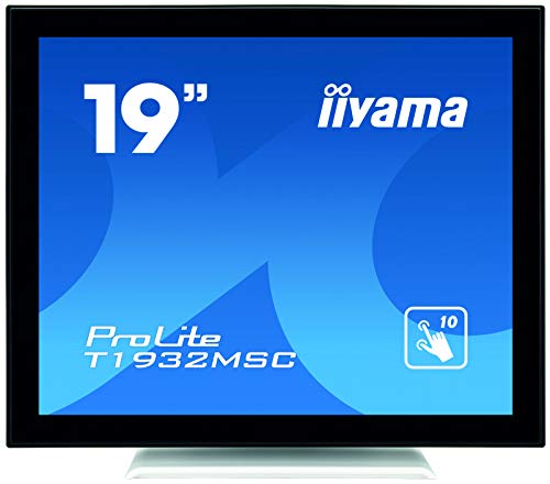 iiyama ProLite T1932MSC-W5AG - LED monitor - 19" - touchscreen - 1280 x 1024 - IPS - 250 cd/m - 1000:1 - 14 ms - HDMI, VGA, DisplayPort - speakers - white