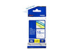 Best Value Brother TZe-243 Labelling Tape Cassette, 18 mm (W) x 8 m (L), Laminated, Brother Genuine Supplies - Blue on White