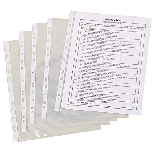 Q-Connect Punched Pockets Polypropylene 50 Micron A4 Embossed (Pack of 100) KF24001