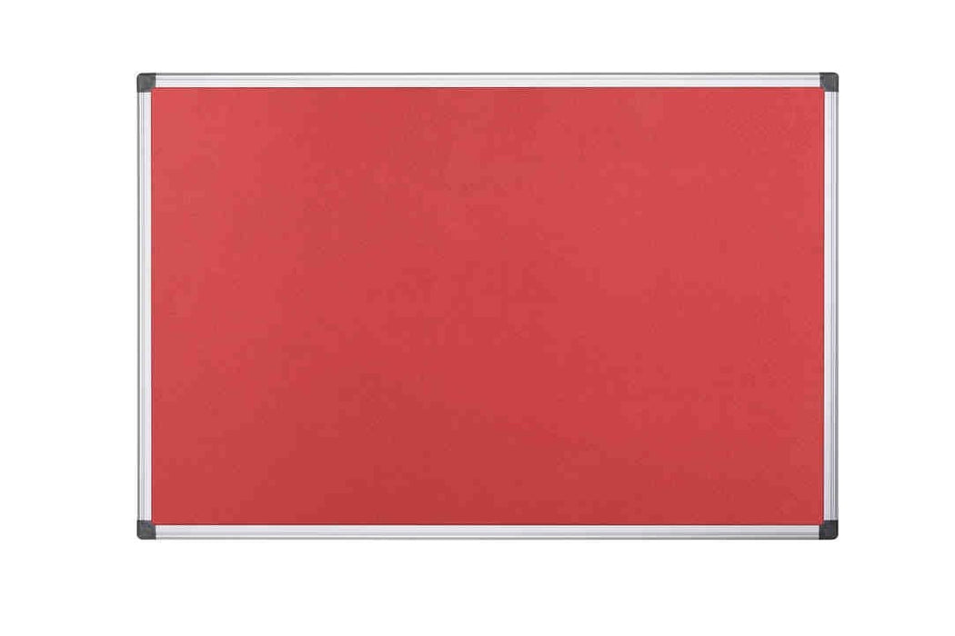 Best Value Bi-Office Notice Board Maya, Red Felt, Aluminium Frame, 120 x 120 cm