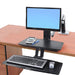 Ergotron WorkFit-A with Suspended Keyboard, Single LD - Stand (tray, fasteners, desk clamp mount, grommet mount, pivot, swing arm) for LCD display / keyboard - black, polished aluminium - screen size: up to 24"